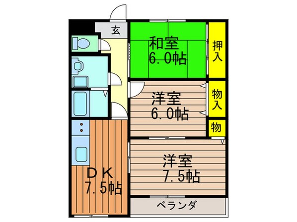 フロリア－ト枚方Ａ棟の物件間取画像